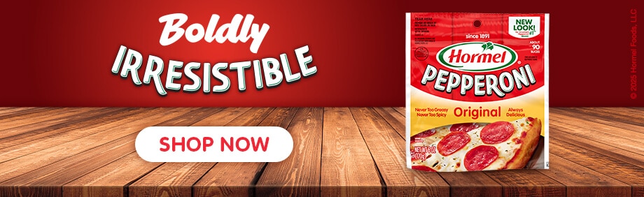 Hormel® Pepperoni is the ultimate upgrade for pizzas, sandwiches, and snack plates.